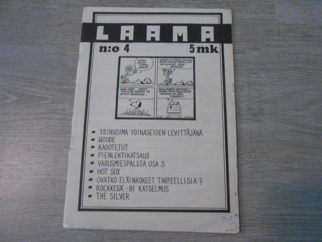 Laama n:o 4 (1981) punk zine (mm. Woude ja Kadotetut)