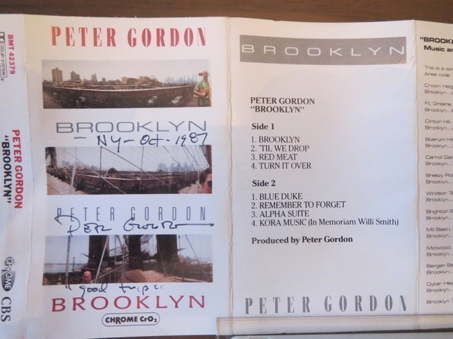 Peter Gordon: Brooklyn signeerattu c-kasetti