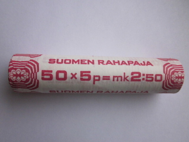 5 penniä rulla v. 1977, alum.