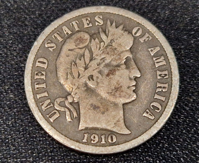 USA Barber dime 1910