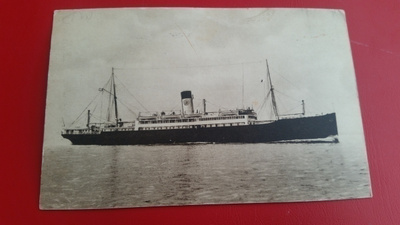 Laivakortti S/S Suecia"/"Britannia". Kulkenut v 1947