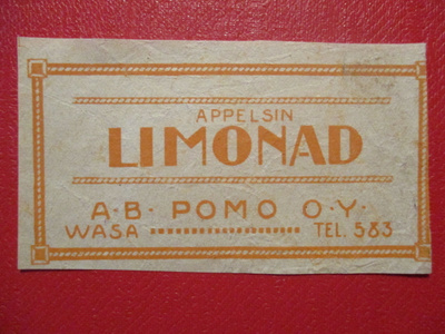 JUOMA ETIKETTI - APPELSIN LIONAD A.B POMO O.Y WASA (AB11)