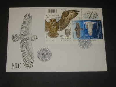 FDC 1998 Pöllöjä -blokki  lintu linnut