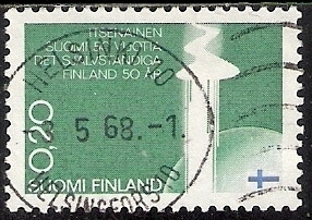 1967 Itsenäinen Suomi 50 vuotta 0,20 mk leimattu LaPe 633