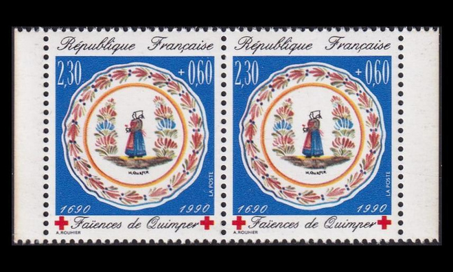 Ranska 2773Cp ** Punainen Risti vihkopari (1990)