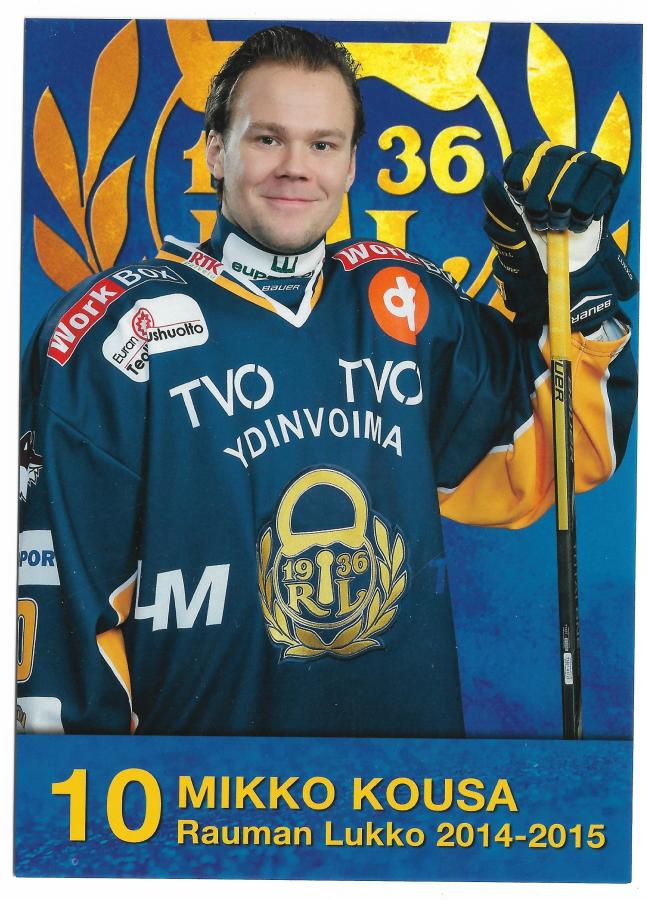 2014-15 Rauman Lukko Postikortti Mikko Kousa