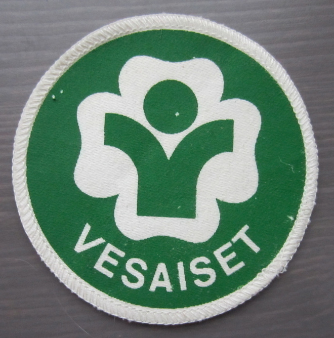 Vesaiset  kangasmerkki  painokuvalla