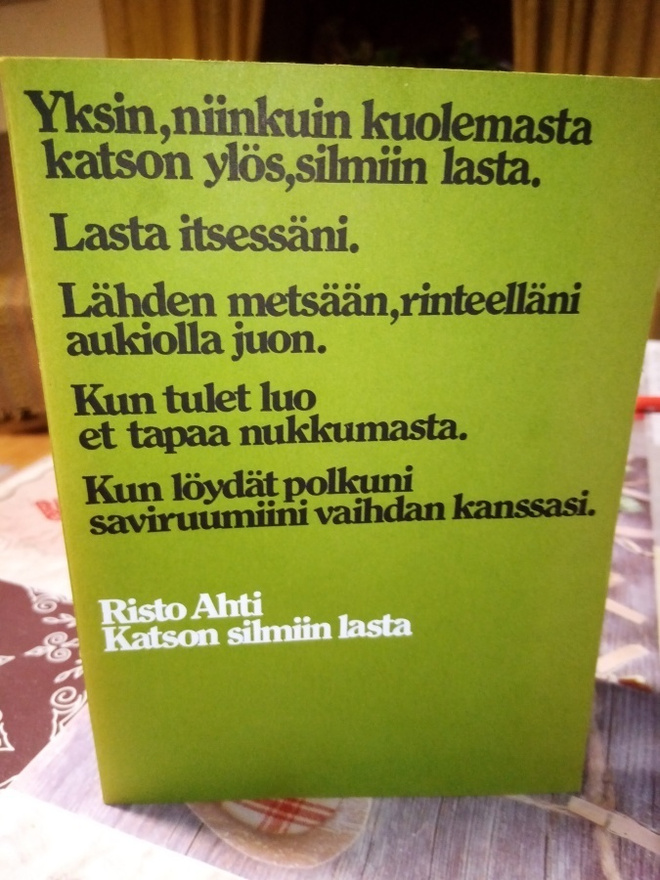 Rista Ahti :  Katson silmiin lasta ( SIS POSTIKULU)