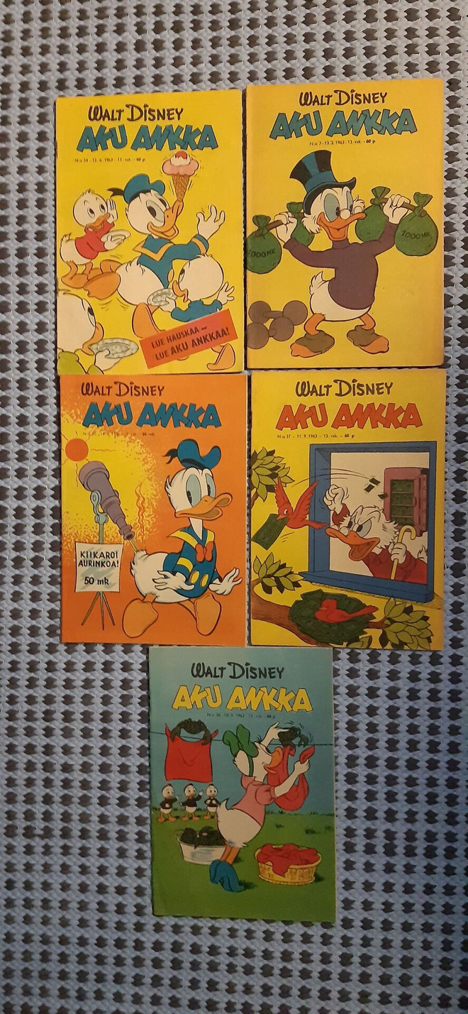 Aku Ankka 5 kpl v. 1963 HYVÄT!