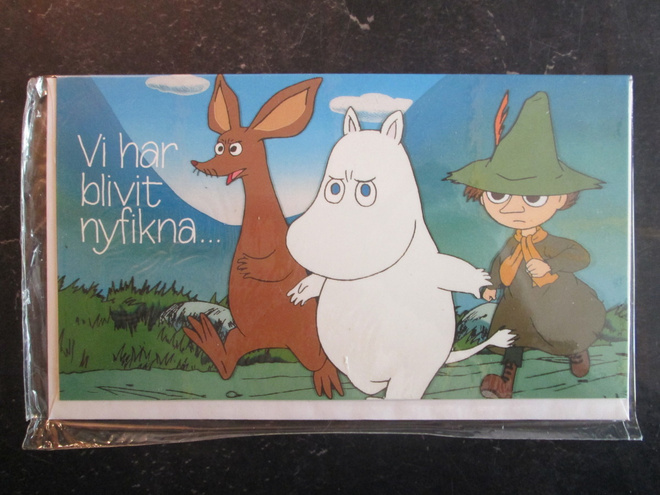 KULKEMATON MUUMIPEIKKO NIPSU NUUSKAMUIKKUNEN TAITTOKORTTI