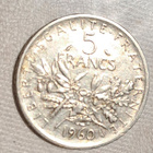 Ranska 5 Frangia 1960 Hopea - pikkukuva 1