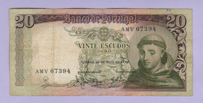 Portugali 20 Escudos v.1964 P-167