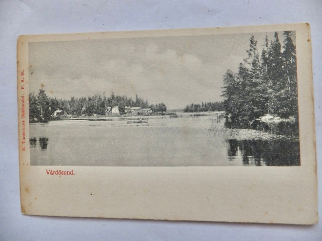 VANHA Postikortti Ahvenanmaa Vårdösund ennen-1905