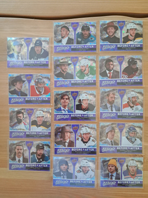 Upper Deck MVP Hockey Before & After -keräilykortit (14 kpl)