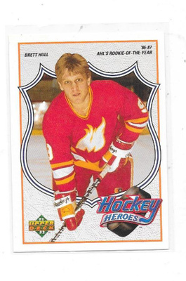 1991-2 UD Hockey Heroes #4of9 Brett Hull Moncton Flames