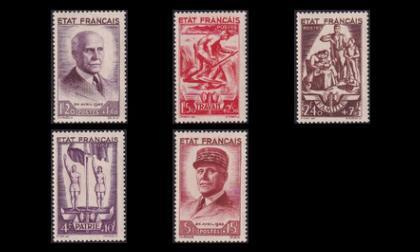 Ranska 589-93 ** Marsalkka Pétain 87v (1943)