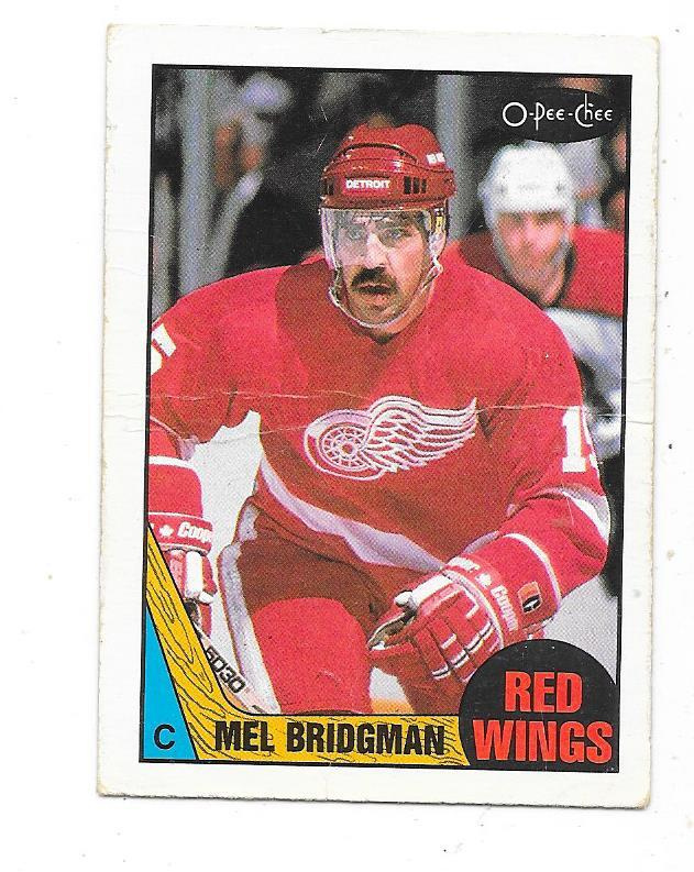 1987-88 OPC #17 Mel Bridgman , Detroit Red Wings goonie