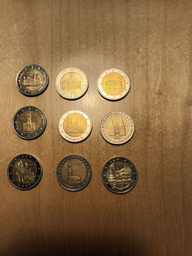 2 euro Saksan kirkkoja