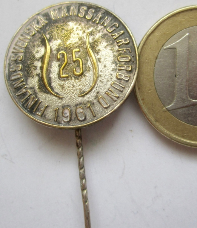 VANHA Merkki Finlands Manssångar Förbund 25-v 1961