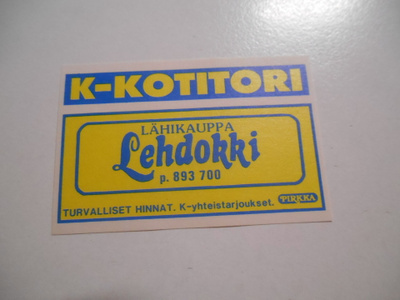 TT Etiketti K-Kotitori Lehdokki