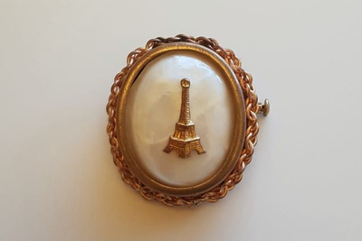 Antiikkinen Pariisi Eiffel camee rintakoru 20-luku