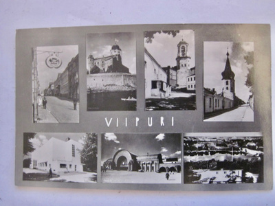 VANHA Postikortti Viipuri Rautatie Asema ym 1930-l