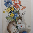 Pupu tuo kukkakimpun, pääsiäismunia ja kirjeen, p. 1923 - pikkukuva 1