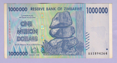 Zimbabwe 1 000 000 Dollaria v.2008 UNC P-77