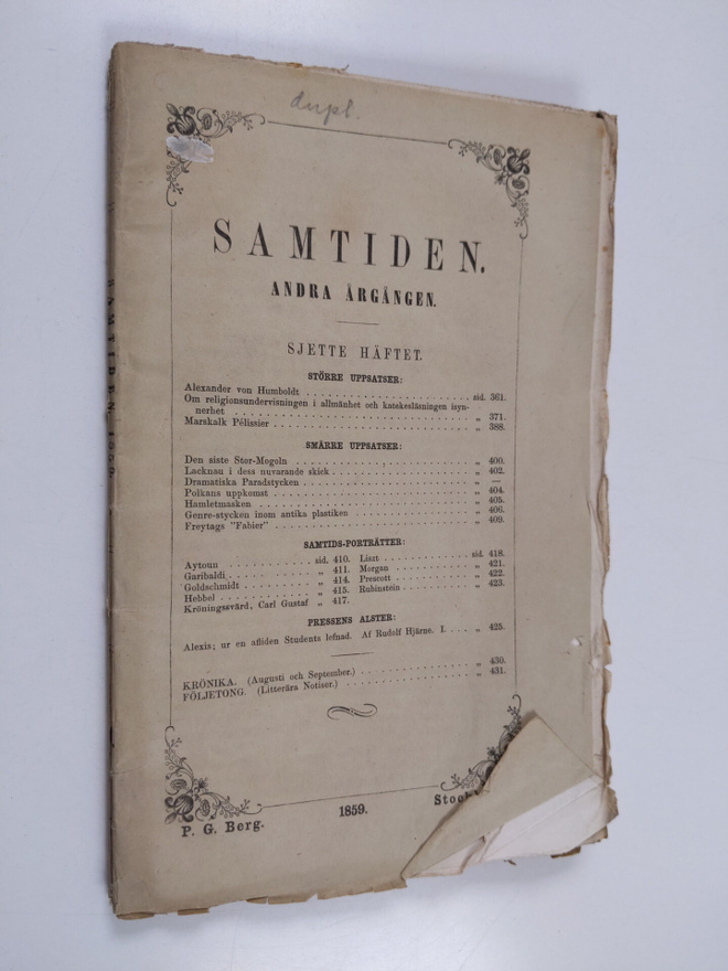 Samtiden : skildringar från verldsteatern : sjette häftet...
