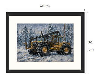 Uusi Metsäkone traktori art print 30 cm x 40 cm