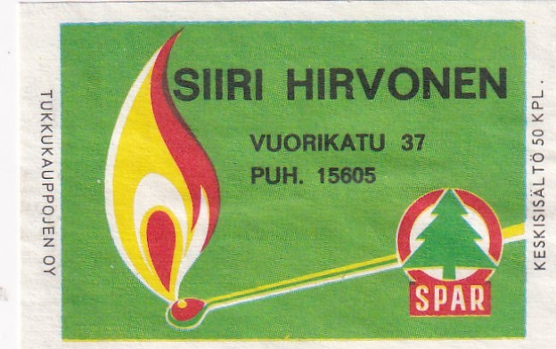 Siiri Hirvonen, Vuorikatu 37    SPAR  6/9