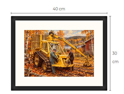 Uusi BM Volvo metsäkone traktori art print 30 cm x 40 cm