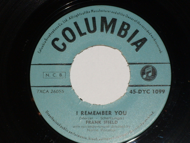 7" FRANK IFIELD - I Remember You  single 1962 rockabilly EX-