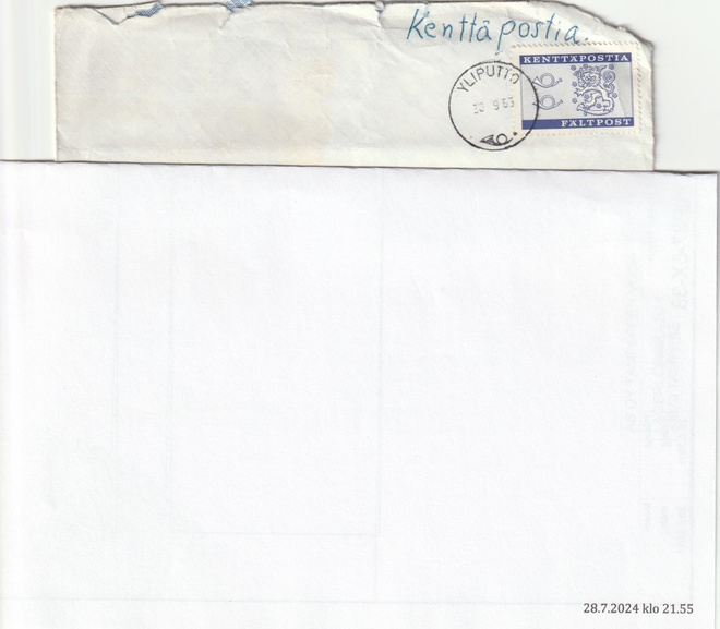 KENTTÄPOSTIMERKKI 1963 KUORELLA
