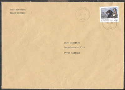 Postilähetys - Hki Yliop.350v (LAPE 1103) Ruovesi 20.4.1990