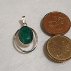 Vintage Hopea riipus Krysokolla kivi, Chrysocolla stone - pikkukuva 5