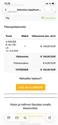 Kesärauha 2 pv lippu PE+LA