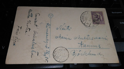 Mahnala Numeroleima 2189 M-17 porokortti 1925 26/9