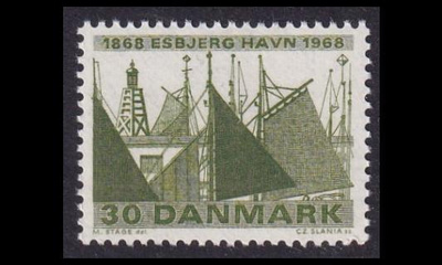 Tanska 467 ** Esbjergin satama 100v (1968)