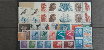 RUOTSI 1960-luku postimerkkejä ** 38 kpl