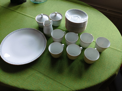 Rörsrand kahvikuppit, tassit, pullalautanen