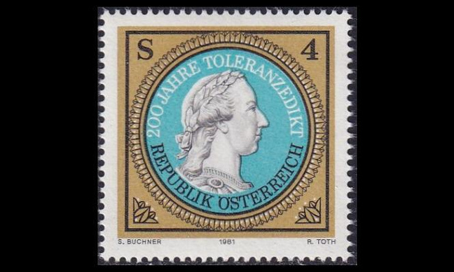 Itävalta 1685 ** Suvaitsevaisuusedikti 200v (1981)