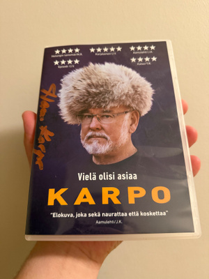 Karpo elokuva DVD (Hannu Karpon nimikirjoituksella)