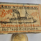 VANHA Tulitikku Aski Laiva Bore Turku- Tukholma 1900-l - pikkukuva 1