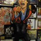MICK JAGGER PUINEN UPEA MUOTOON LEIKATTU MAALAUS / STÄNDI - pikkukuva 1