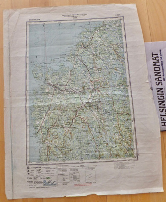 VANHA CCCP Puna-Armeijan Kartta Vaasa 1937