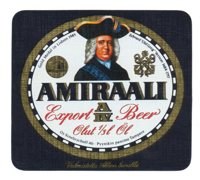 Sinebrychoff AMIRAALI AIV Olut Edward Old Grog Vernon