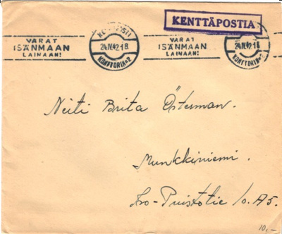 KENTTÄP.KPK7/8281 (PIONEERIK,27)VIIPURINKAUTTA -MUNKKINIEMI