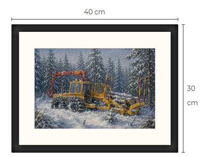 Uusi Metsäkone traktori art print 30 cm x 40 cm