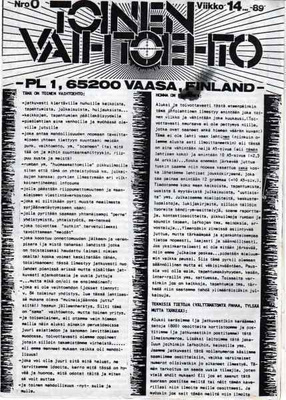 TOINEN VAIHTOEHTO #0 [1989] punk/hc pienlehti